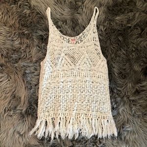 White crochet skit tank top